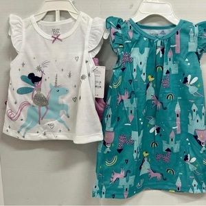 12 month pajama set shorts and nightgown.